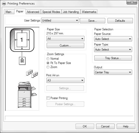 SELECTING PRINT SETTINGS To use the print function of the machine, the settings in the printer driver properties window must be configured.