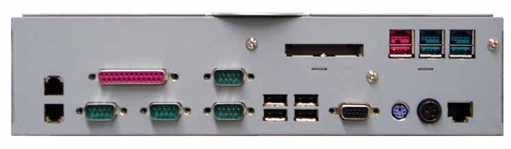 2.3 I/O View 2.3.1 Front I/O USB All-in-one I/O connector 2.3.2 Rear I/O ports Parallel Compact Flash