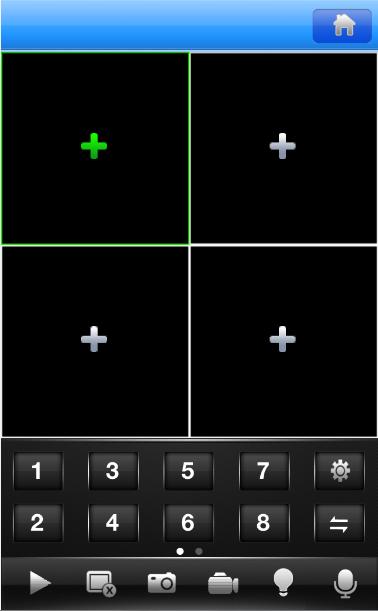 Left Slip to Display PTZ Control Button Control the directions of the camera / Zoom in / Zoom out Convergence control and Control aperture 3.