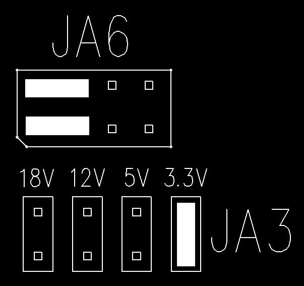 Input voltage via PP2 Panel Voltage JA3 JA6 Jumper on board 3.