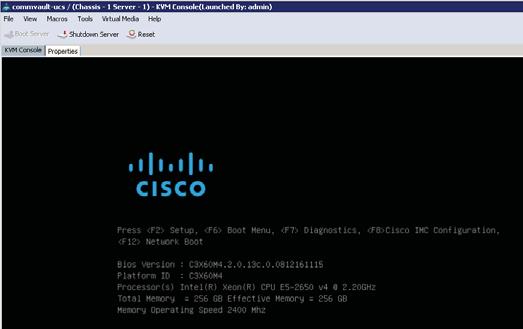 When the boot menu appears, select Cisco vkvm-mapped vdvd.