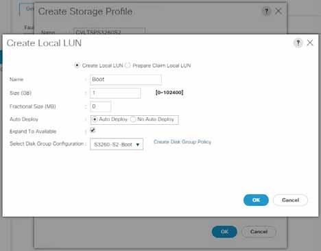Click Add to continue creating LUNs in the SSD disk group. Enter Databases as the name. Enter 1 as the size in GB. Select the Expand to Available checkbox.