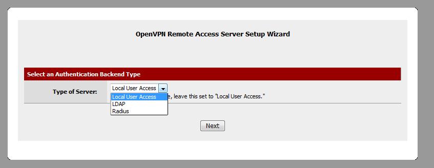 Go ahead and select Wizards from the tab at the top which will guide us step by step to configure OpenVPN.
