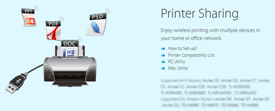 Chapter 6 USB Application 6. 4. Printer Sharing The Printer Sharing feature helps you share a printer with different computers connected to the router.