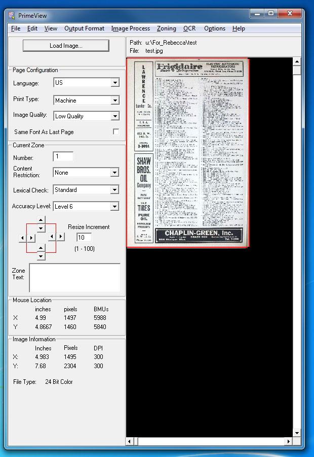 Deskew Manual or auto zoning Color & grayscale 14 languages Input: TIFF, PDF, JPEG,