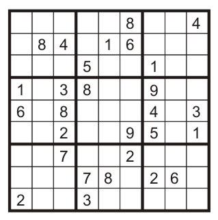 Example: Sudoku Variables: Each (open) square Domains: {1,2,,9} Constraints: 9-way alldiff for each