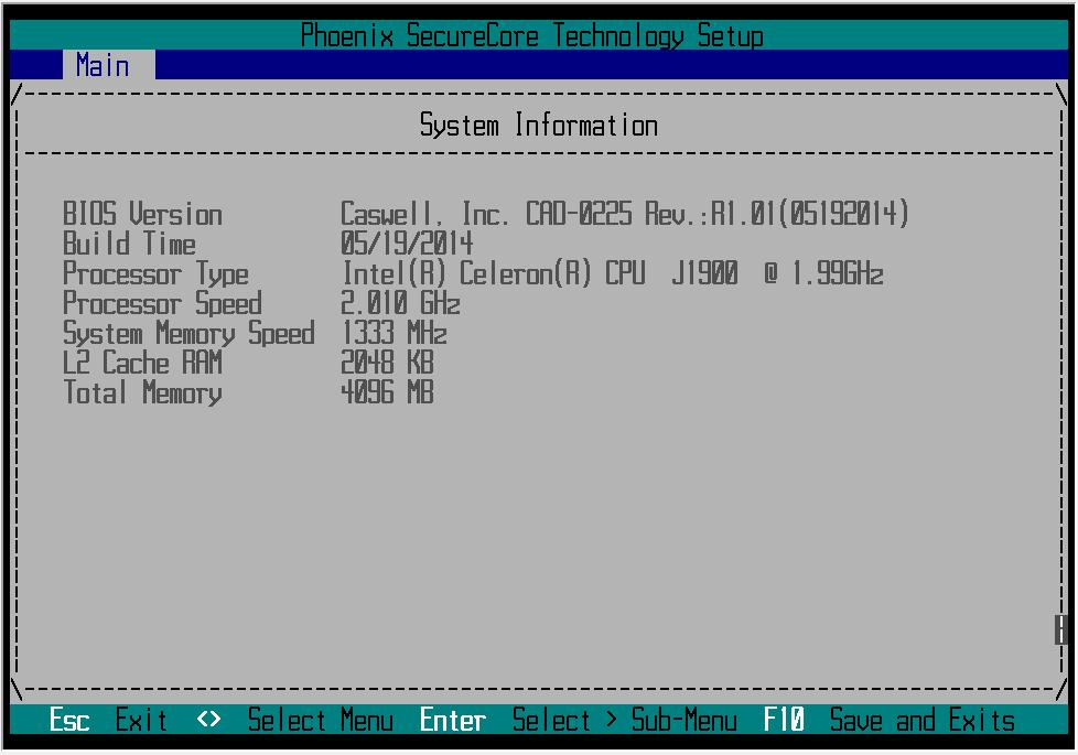 3.3. System Information This page is show system information, for example BIOS Version Build Time.. etc. 3.4.