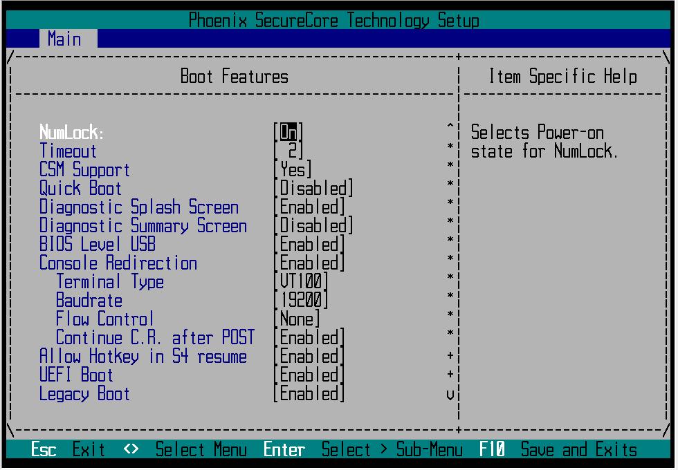 3.10. Boot Setting Configuration Screen Boot Settings Configuration Use this screen to select options for the Boot Settings Configuration. Use the up and down <Arrow> keys to select an item.