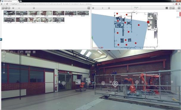 Fig. 4. Panoramic view from one scan location in FARO SCENE WebShare. Fig. 5. Two views of a point cloud in FARO SCENE. 3.