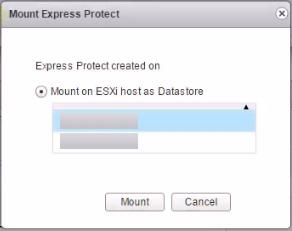 The Mount Express Protect Confirm dialog box appears. 7. Click Yes to confirm. After the Express Protect is successfully mounted, the status of the Express Protect changes to Mounted.