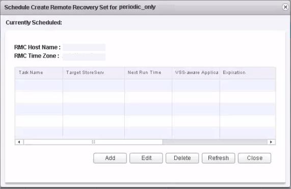 Managing Remote Recovery Sets schedules RMC-V allows you to automatically create Remote Recovery Sets according to a predefined schedule.