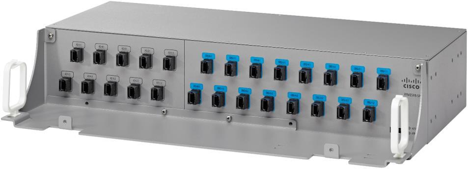 Combination Mesh Patch Panel Plus Add-Drop Module The 2RU 8-degree mesh patch panel 5-add-drop port module (Figure 14) is a standalone unit providing eight degrees of mesh connectivity and five