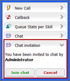 accepts the request, a chat invitation appears in your