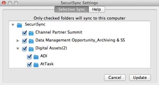 MANAGING SHARING PERMISSIONS IN THE SECURISYNC DESKTOP FOLDER When exploring SecuriSync files from the SecuriSync folder, there are several right-click options available, depending on the permission