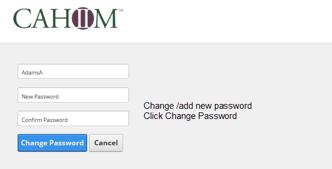 3 Create a New Password, Confirm the Password and then click Change the Password. You now have a unique User ID and Password.