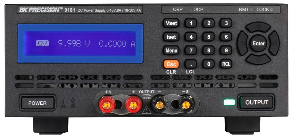 Front panel Direct-entry numeric keypad to set precise voltage and current values Dedicated indicators for