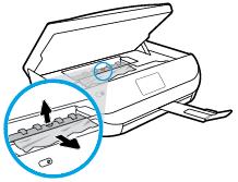 To clear an internal paper jam CAUTION: Avoid pulling jammed paper from the front of the printer. Instead follow the steps below to clear the jam.