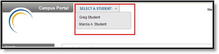 Student Section The following sections describe the Student section, which appears above the Family section in the navigation pane after selecting a student from the Switch Student drop list.