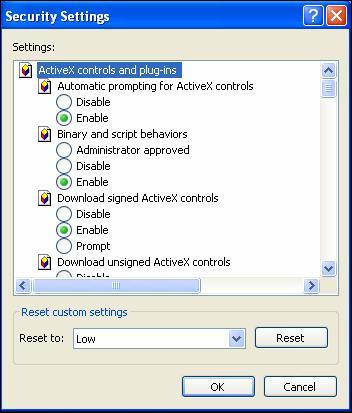 ActiveX Controls and Plug-ins Settings Step 1~3: Refer to the previous section above.