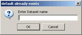 Enter the name for the new dataset in the