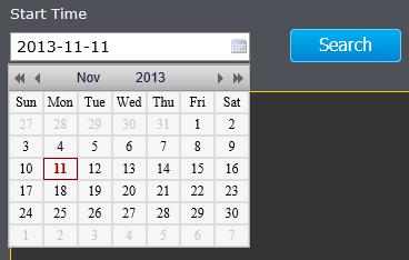 If the recording is short, zoom in by clicking button. Click to zoom out the time scale. If you know the exact time of the day you are looking for, click then enter the time you want to playback.