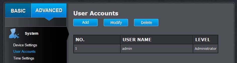 User Accounts You can setup up to 16 user accounts to access the camera s video stream with a web browser or real time video stream (RTSP).