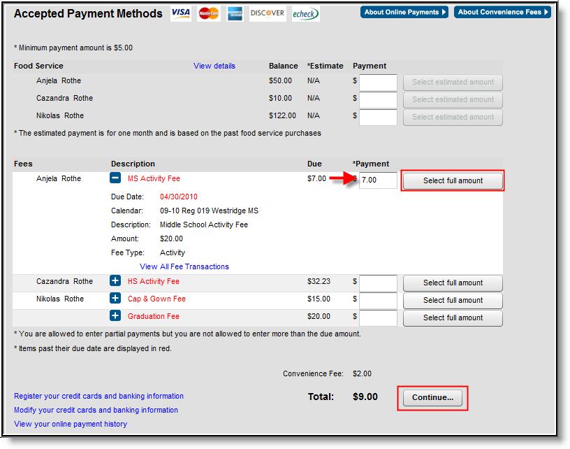 Payments made through the portal cannot be voided.