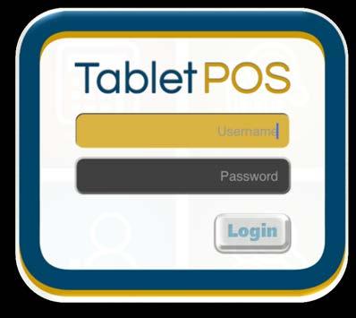 The Tablet POS sign-on screen displays. 2.