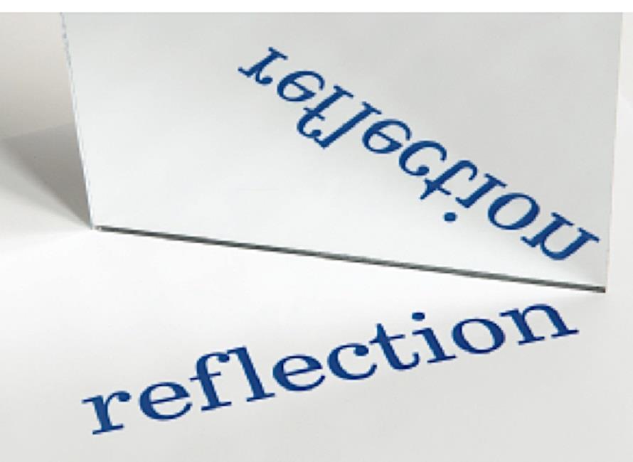 You can easily observe this effect by placing a piece of writing in front of a mirror, In the mirror, each of the