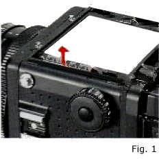 3. Insert the finder s two Attaching Pins into the camera s finder mounting holes. 4.