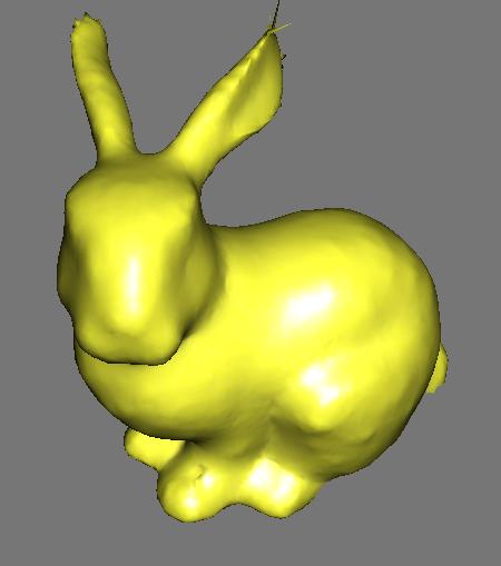 when iterated with a quite large step compared the the vertices s positions the new mesh will be very different from the original mesh.