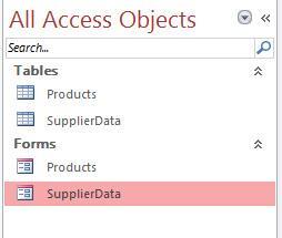 Add data to Products table using the Products Form i. Double-click the Products Form to open it and then enter the raw data for each record. The raw data for each record is listed below. 1.