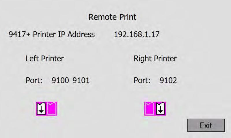 3. Press Print Server. Make a note of the printer s IP address. 4.