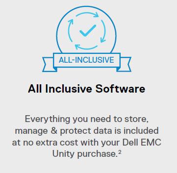 All-Inclusive Software Dell EMC Unity Hybrid & All Flash SC