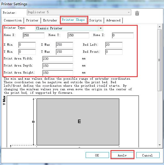 Bed Right After setting, click Apply>OK. Now we have finished the relevant settings for Duplicator 5. 4.