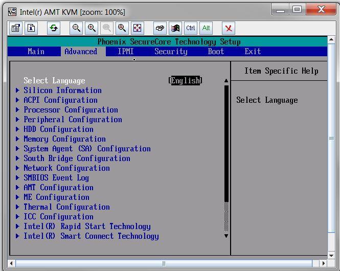 3- Launch a KVM Session (Java-applet) from the Kontron System Monitor Once the MSP802x s CPU Intel AMT are provisioned and the network is properly configured for KVM access (through interfaces F1 and