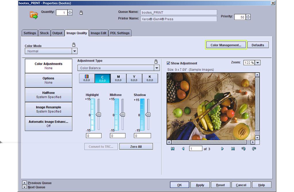 FreeFlow Print Server Color Management About Color Management Color Management tools are used to assist with matching color for printing.