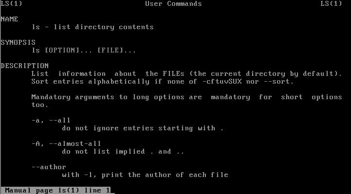 Section Content Chapter 2: Working with the Linux Shell 35 1 Programs and shell commands that can be used by any user 2 System functions provided by the Linux kernel 3 Library functions 4 Special