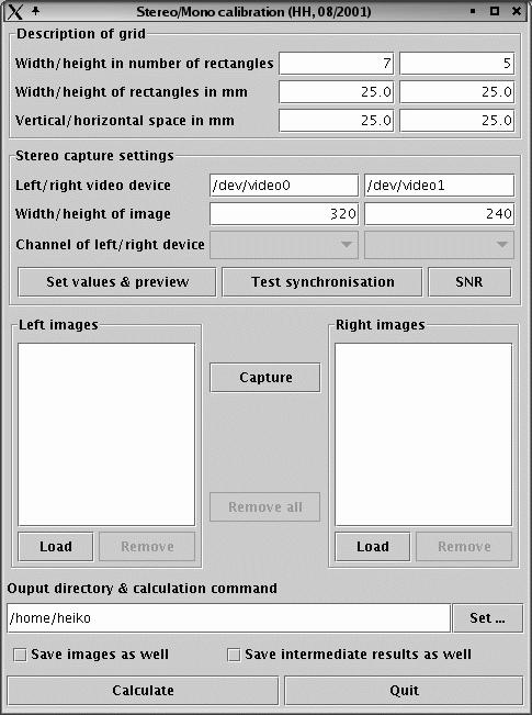 Appendix A. 155 Figure A.2: User interface of calibration (left) and viewer program (right). used from Java as shown in Figure A.3a.
