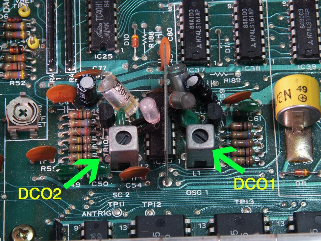 38 Adjustments for the JX-3P Before the cover is screwed back on is a good time to check the Bend Lever Range, 3P reference voltage setting and the DCO Master Clocks tuning.