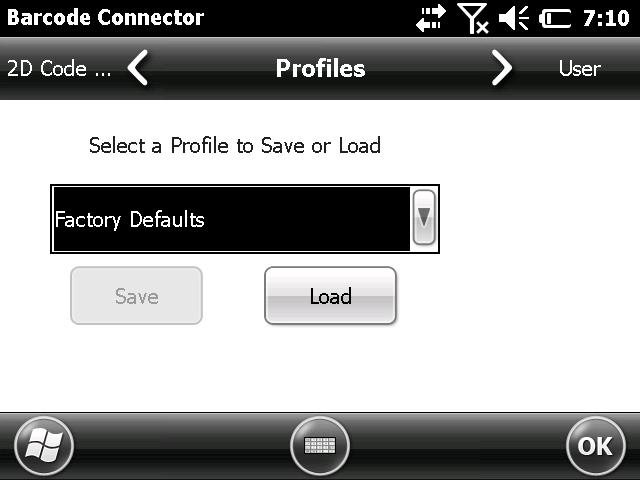 Profiles Screen The Profiles screen has the following functions: Select a Profile to Save