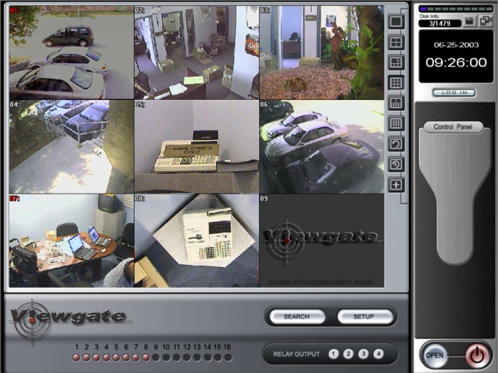 5-3. DVR Main The blue button indicates the cameras connected and the red button shows the cameras currently being viewed on screen.