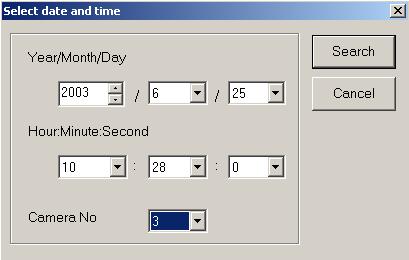 Go To: This feature allows the user to search a specific time and date of recording for each camera without having to go