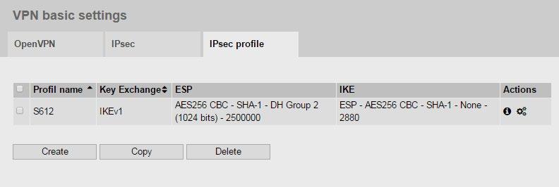IPsecVPN tunnel between SINEMA RC Server and S623 5.3 Configure a remote connection on the SINEMA RC Server Result The IPsec profile is listed on the "IPsec profiles" tab. 5.3.2 Loading a certificate Requirement Certificates are available.