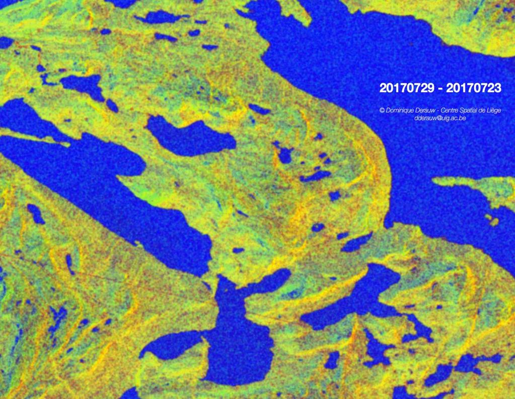 SAR Post-Processing: InSAR Coherence-Based Change Detection: Recent example Greenland wildfire -