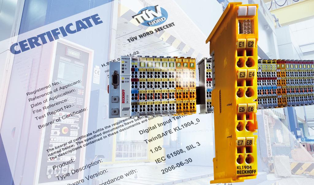 Safety over EtherCAT: Features TÜV certified technology Developed according to IEC 61508 Protocol meets Safety