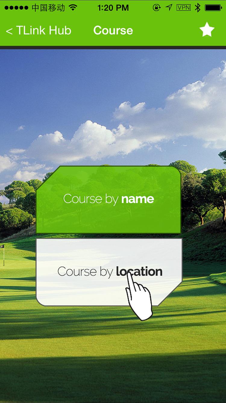 PLAY GOLF From the main app hub screen, select "Play Golf". Select "Course by Location" to find the course nearest to you.