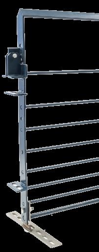 GATING Marting s gates can be secured with drop rods and rod guards or with hinge pin and double flipper shown here.