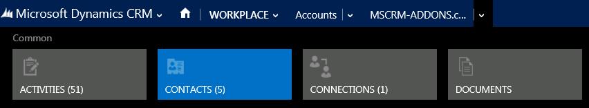 Click on [OK] to confirm your settings. As a result, the number of related records is also shown on the CRM navigation bar in brackets.