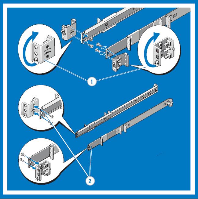 3. Configuring Flush-Mount Static Rails (Two- or Four-Post) Note: The rails as they are shipped must be converted to tooled rails to install in a flush-mounted rack.